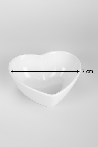 6 Kişilik Kalp Tasarımlı Küçük Sunumluk Reçellik 6'lı Kase Takımı 7cm Beyaz