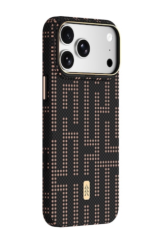 Apple iPhone 18 Pro Uyumlu Kılıf M-safe Şarj Özellikli Raptic Aramid Skin Serisi Karbon Kapak Siyah
