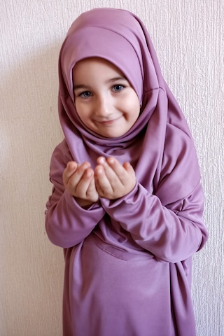 Dua Giyim Pratik Tek Parça Çocuk Namaz Elbisesi Gülkurusu