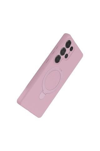 Samsung Galaxy Uyumlu S25 Ultra Regal Magsafe Standlı Kapak - Açık Pembe Evimdeyokyok