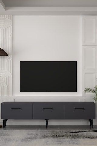 Cavello Tv Sehpası Tv Ünitesi Antrasit - Gümüş