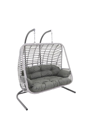 Monalin Home Garden Kudüs Rattan El Örgüsü Çift Kişilik Balkon Teras Bahçe Salıncağı Açık Gri Monalin Home Garden Kudüs Rattan El Örgüsü Çift Kişilik Balkon Teras Bahçe Salıncağı Açık Gri