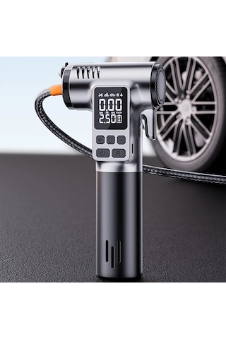 Xuweiwei Simli Siyah Kablosuz Tasinabilir Araba Hava Pompasi Led Isik Usb-c Sarj 18650 Lityum Pil Guvenlik Cekici Kemer Kesici Arac Lastikleri Icin