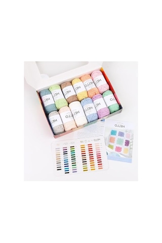 Pamuk İp Seti, 12 X 25g Pastel Renk, El İşi İçin