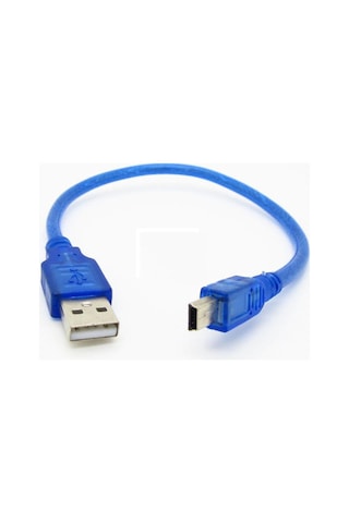 30cm Mini Usb Kablo Mavi 480 Mbps USB 2.0 Hot Swap