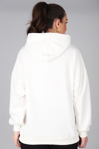 Sweetness Kadın Beyaz Kapüşonlu Sweatshirt Beyaz