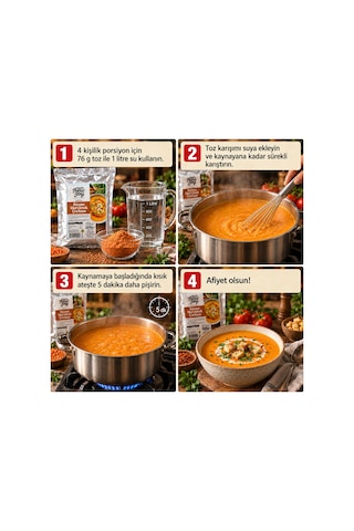 Süzme Mercimek Çorbası 3000 Gr Lentil Soup Hazır Çorba
