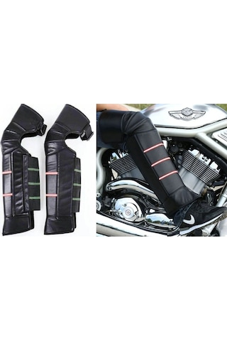 Motosiklet Bacak Koruyucu Deri Reflektörlü Soğuktan Korumalı Suya Dayanıklı Motor Bacak Koruyucu Siyah