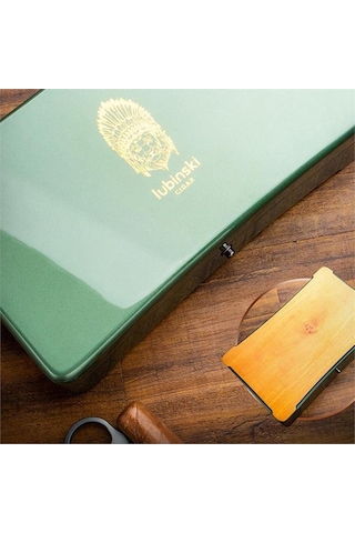 Lubinski Yeni Stil Slim Puro Kutusu Humidor Lake Gri 12's Lb-618