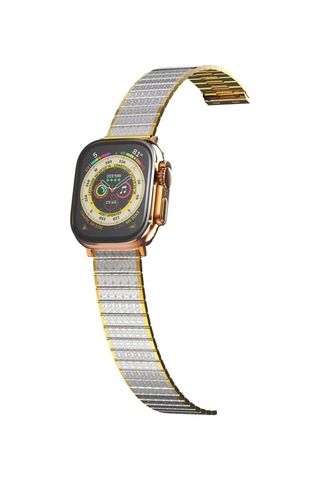 Apple Uyumlu Watch 42mm Made Metal Kordon - Gümüş-gold