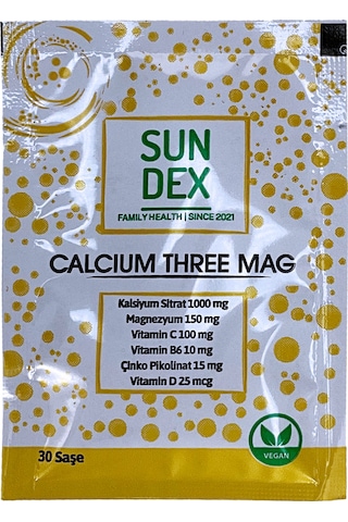 Sundex Calcium Three Mag 30 Şaşe