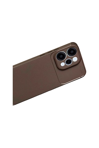 Newface - 801 - Oppo Reno 15 Auto Focus Karbon Kapak - Csmo-tex - - Kahverengi