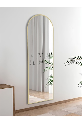 Dekoratif Ayna Oval Boy Ayna Duvar Aynası 180x60 Cm 180 X 60 Gold Antno25g Gold