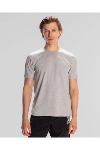 Kappa Logo Serenity Erkek Gri Regular Fit Tişört Siyah