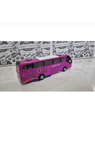 Metal Yolcu Otobüsü Oyuncak Sesli Işıklı 19 Cm Kapı Açılır Çekbır