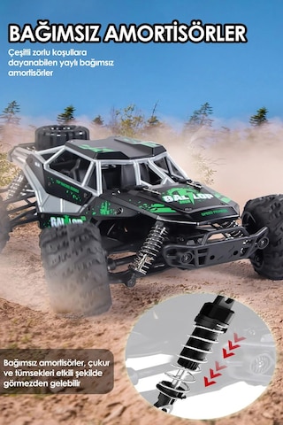 2.4ghz Metal Gövde Led Farlı 4x4 4wd 50km Hız Yapan Uzaktan Kumandalı Rc Araba