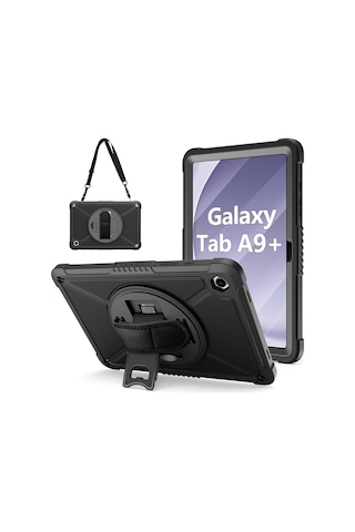 Samsung Galaxy Uyumlu Tab A9 Plus X210 X218 11 İnç Kılıf Ultra Koruma Zırh Askılı Silikon Tablet Kılıfı