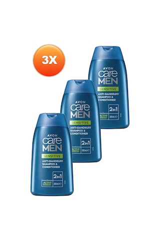 Avon Care Men Sensitive 2'si 1 Arada Kepek Önleyici Şampuan Ve Saç Kremi 3 x 200 ML
