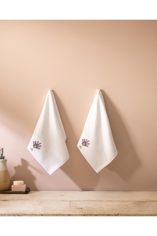 Lavınıa Nakışlı %100 Pamuk 2'li El Havlusu - Beyaz - 30x45 Cm 8684427212332 Beyaz
