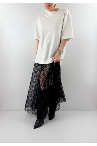 Modaonna Siyah Dantel Maxi Etek Siyah