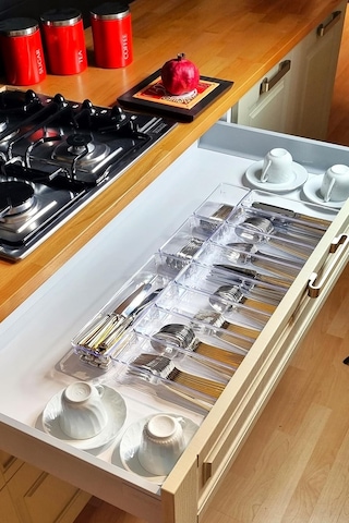 Color House 11'li Set Modüler Mutfaklarda Çekmece Içi Kaşıklık Organizer Düzenleyici Şeffaf Şeffaf 40 X 50 Diğer