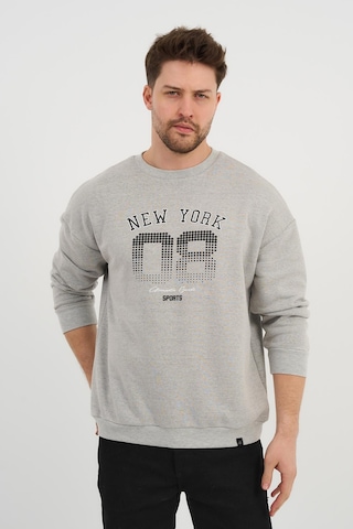 Alexander Gardi Alexandergardı Bisiklet Yaka Unisex Baskılı Sweatshirt Unx-37401 Gri