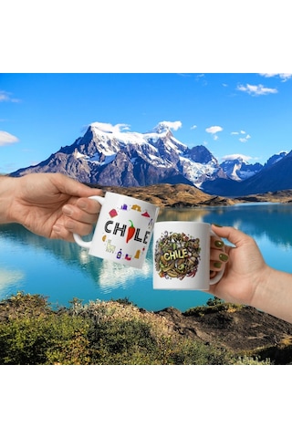 Şili Kupa Bardak 2 Adet Seyahat Hatıra Chile Mug