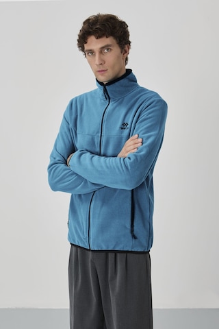 Tommy Life Zümrüt Yazı Nakışlı Dik Yaka Fermuarlı Standart Kalıp Erkek Sweatshirt Polar - 87992 Zümrüt