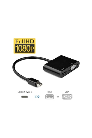 Wozlo Mini Displayport To Vga 1080p Hdmı 4k 30hz Tjunderbolt 2 Çevirici Kablo Macbook Air/pro