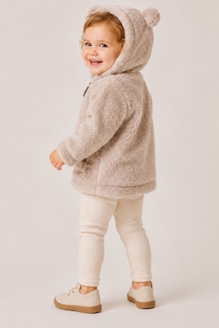 Cantoy Bebek Peluş Ayıcık Kulaklı Kapüşonlu Mont Premium Kalite Krem