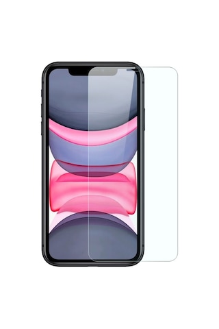 Apple Uyumlu   iPhone 11 İle Ekran Koruyucu Şeffaf Temperli Kırılmaz Cam Ekran Koruyucu