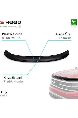 S-dizayn Dacia Duster Abs Plastik Kaput Rüzgarlığı 2018 Üzeri A+kalite