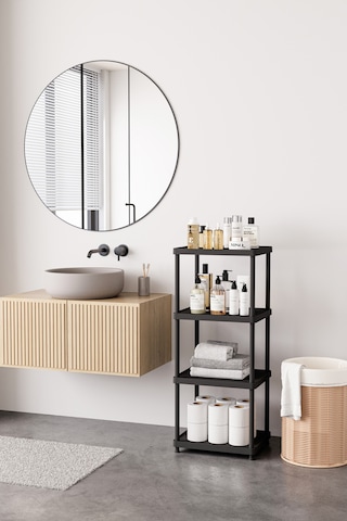 Siyah 4 Katlı 33x40 Ekstra Geniş Düzenleyici Mutfak Banyo Ve Kiler Rafı