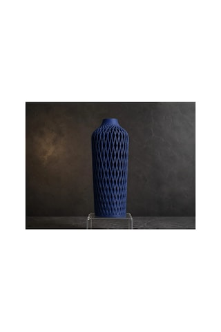 Diamont Navy Blue Vazo Modern Dekoratif 3d Baskı Vazo 137x250 Mm Çok Renkli