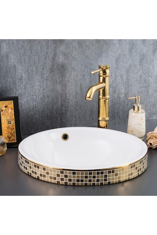Eva Banyo Lena E-3053A Tezgah Üstü Porselen Lavabo