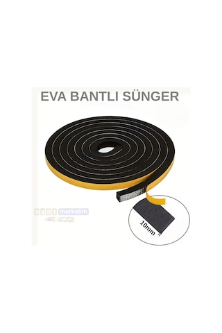 Eva Neopren Conta Sünger Bantlı Sızdırmazlık Bandı 10mm Kalınlıkta 25mmx10mt