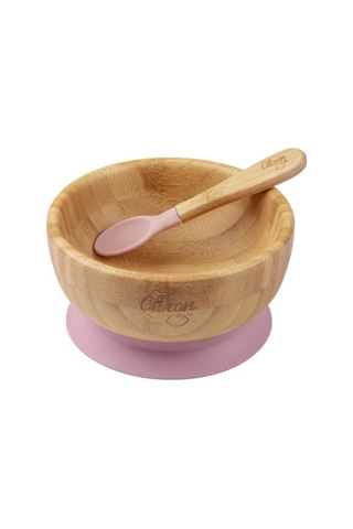 Citron Vakum Tabanlı Organik Bambu Kase Seti - Blush Pink 1073612