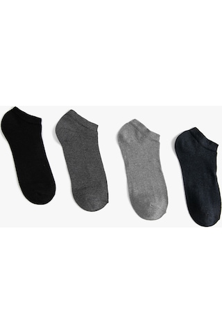 Koton Basic 4'lü Patik Çorap Seti Çok Renkli Gri 4sam80186aa Gri