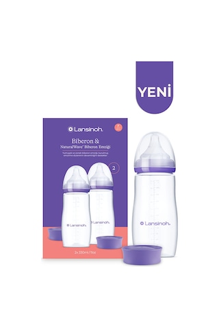 Lansinoh® 2 X 330 ML Biberon ve NaturalWave® Biberon Emziği (6 Ay+)