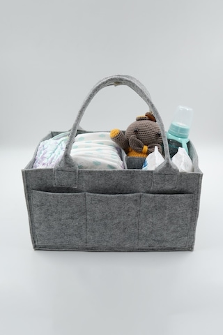 Jasper Sade Keçe Anne Bebek Bakım Organizer Çantası Gri