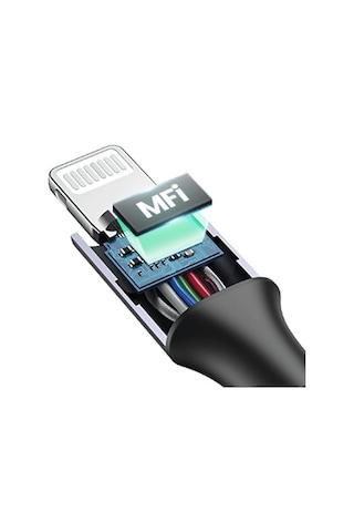 Ugreen Lightning To Usb-c 3a Pd Mfi Sertifikalı Örgülü Hızlı Şarj Kablosu 1 M Siyah