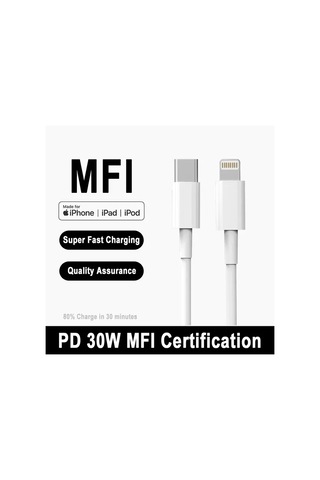 Honeybeeshop Tekgene C Tipi Yıldırım 1 8 M 30w Pd Hızlı Şarj Kablosu Mfi Sertifikalı Lightning Usb C İphone 14 13 12 11 Pro Max X 7 6 Plus Se Uyumlu