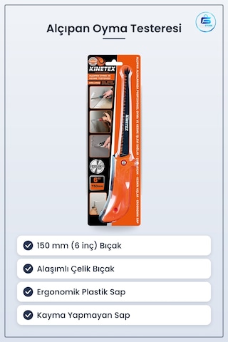 Alçıpan Oyma Ve Kesme Testeresi 150 Mm 6 İnç Çelik Bıçak Ergonomi