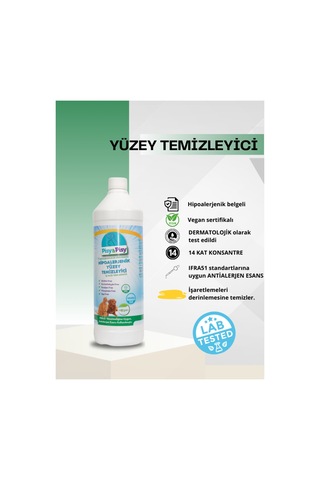 Vaveni Pısy & Pısy Antialerjen Aloe Vera Esanslı Konsantre Hipoalerjenik Yüzey Temizleyici 1 L Arz Tekli
