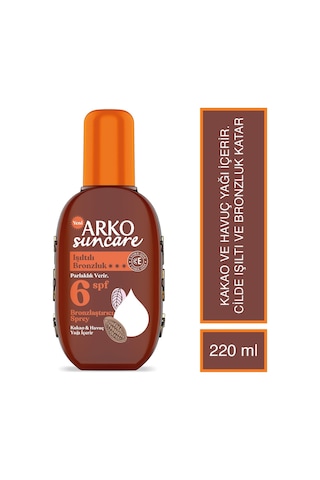 Arko Suncare Bronzlaştırıcı Güneş Yağı Sprey SPF6 220 ML