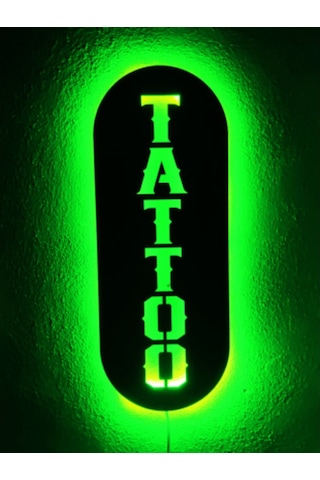 Tattoo Dövme Led Işıklı Ahşap Tablo Tabela (540026509)
