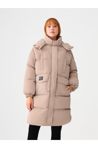 Loose Fit Kadın Mont Taş