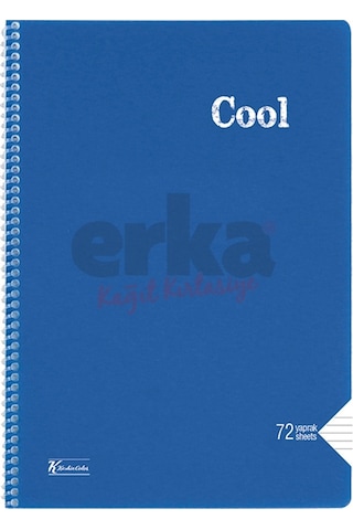 Keskin Color Cool 72 Yaprak Çizgili A5 Plastik Kapak Spiralli Def
