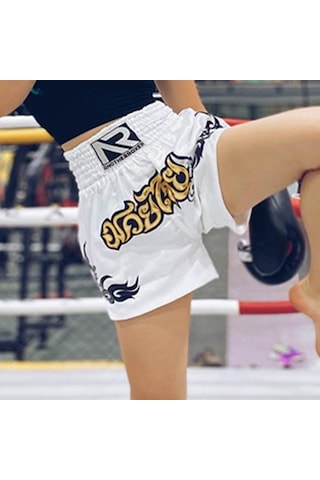 Siyah Jiantengxujm Boks Şort Anti-sürtünme Yüksek Esneklik Nefes Muay Thai Kordon Tasarım Kickboks Şort Erkekler İçin Siyah