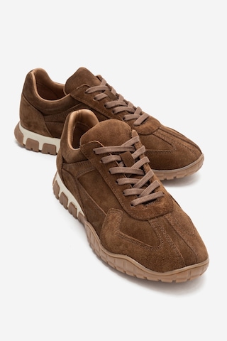 Luvishoes Lars Taba Süet Hakiki Deri Kadın Günlük Sneaker Taba